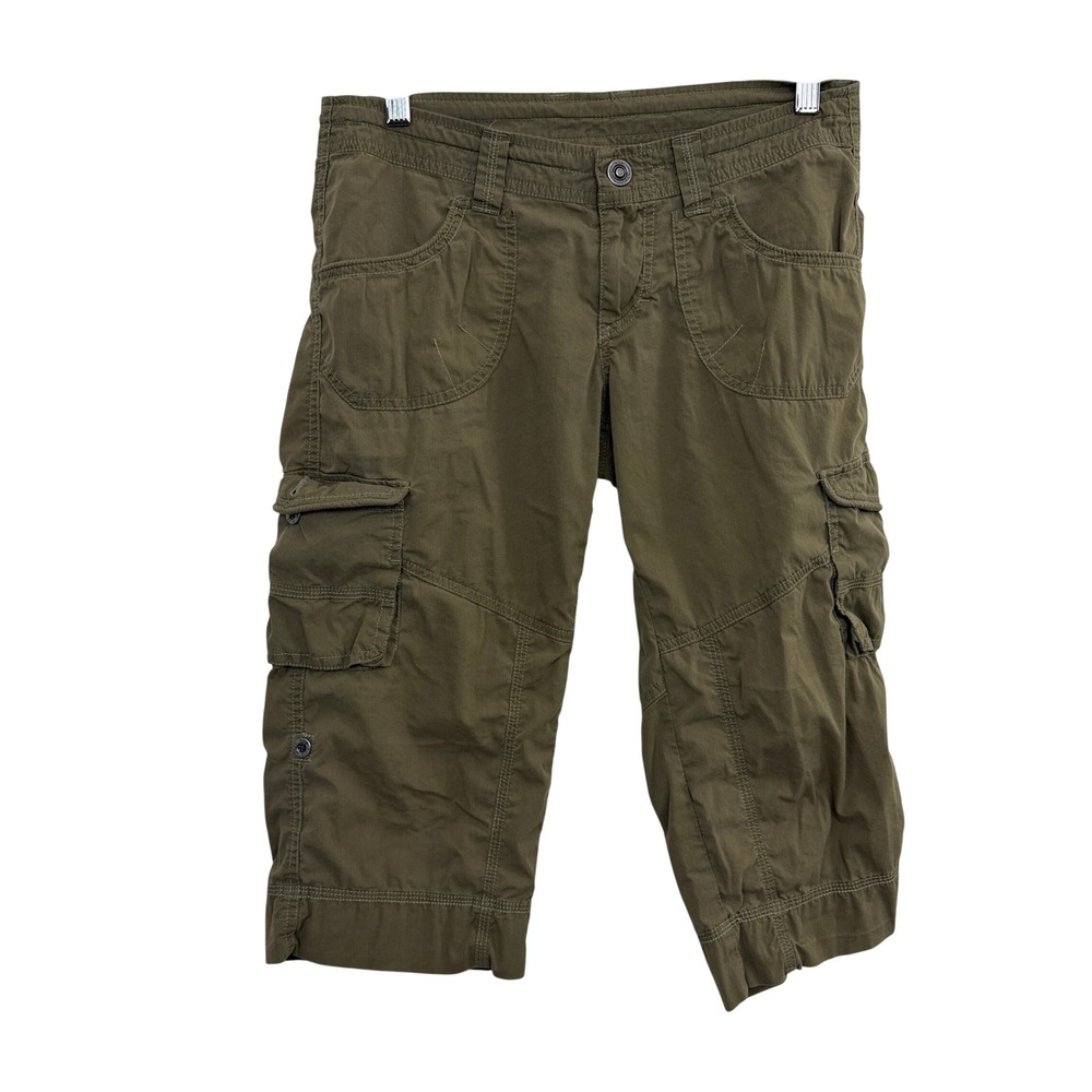 KUHL Pants Womens 4 Green Cargo Roll Up Tab Outdoor Hiking Casual Splash